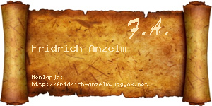 Fridrich Anzelm névjegykártya